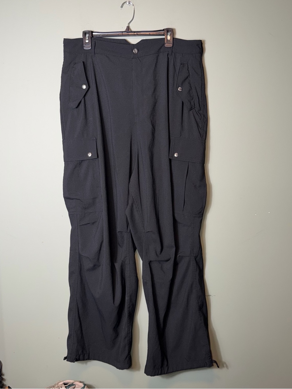 RHUDE Black Cargo Pocket Trousers Size 2XL